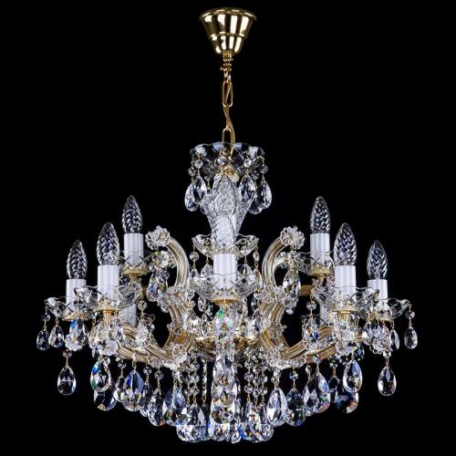 Luxury Grand Imperial Crystal Chandelier in Polished Brass – 12 Lights by Luxury Group International