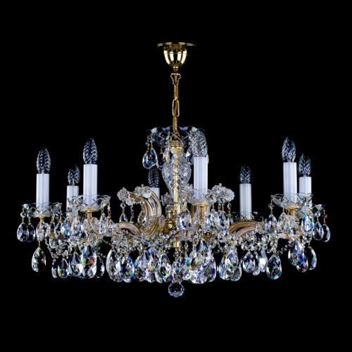 Luxury Royal Cascade Crystal Chandelier in Polished Brass – 8 Lights by Luxury Group International
