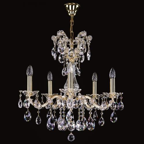 Luxury Classic Crystal Chandelier in Polished Brass – 5 Lights by Luxury Group International