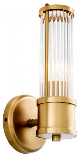 Luxury Art Deco Clear Glass Wall Lamp in Metal Finish by Luxury Group International