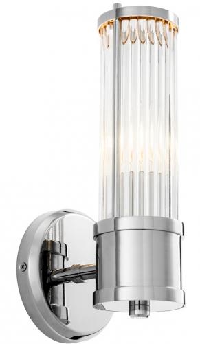 Luxury Art Deco Clear Glass Wall Lamp in Metal Finish by Luxury Group International