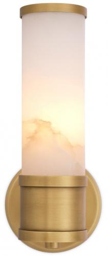 Luxury Antique Brass & Alabaster Art Deco Wall Lamp by Luxury Group International