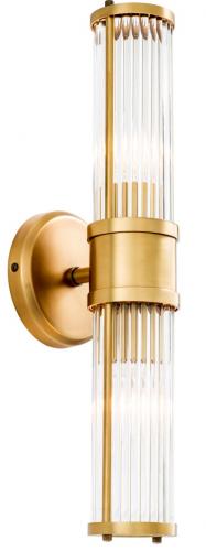 Luxury Clear Double Glass Wall Lamp in Refined Metal Finish by Luxury Group International