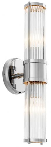 Luxury Clear Double Glass Wall Lamp in Refined Metal Finish by Luxury Group International