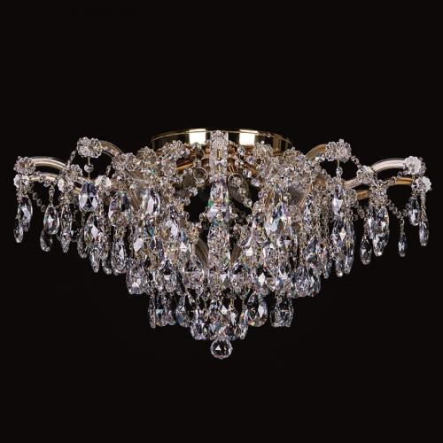 Luxury Grand Cascade Crystal Chandelier in Polished Brass – 12 Lights by Luxury Group International