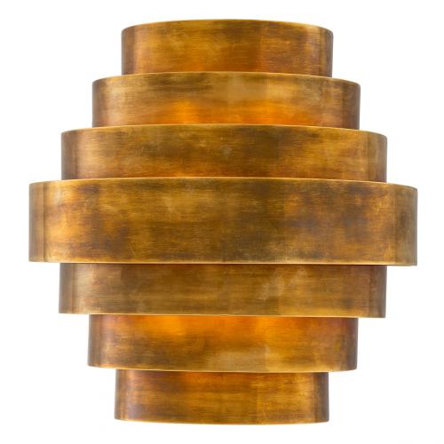 Luxury Vintage Brass Four-Tier Sculptural Wall Lamp by Luxury Group International