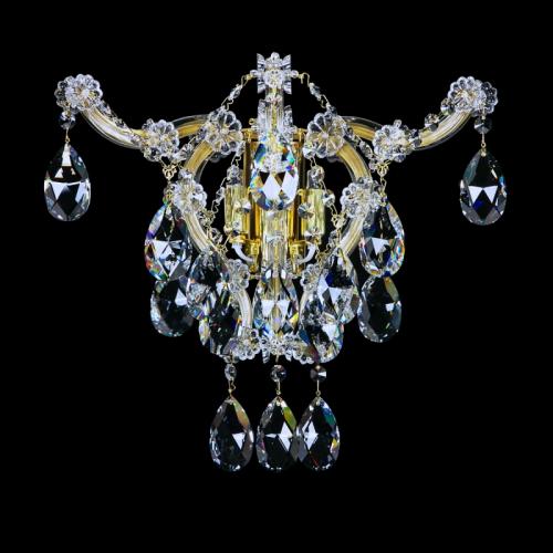 Luxury Heritage Crystal Wall Lamp in Polished Brass – 2 Lights Design by Luxury Group International