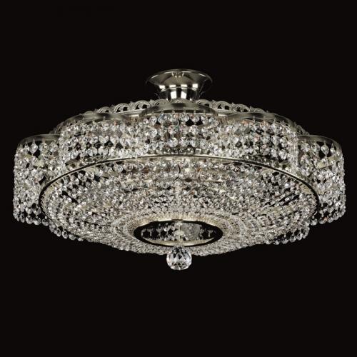 Luxury Crystal Basket Ceiling Chandelier in Polished Nickel – 6 Lights by Luxury Group International