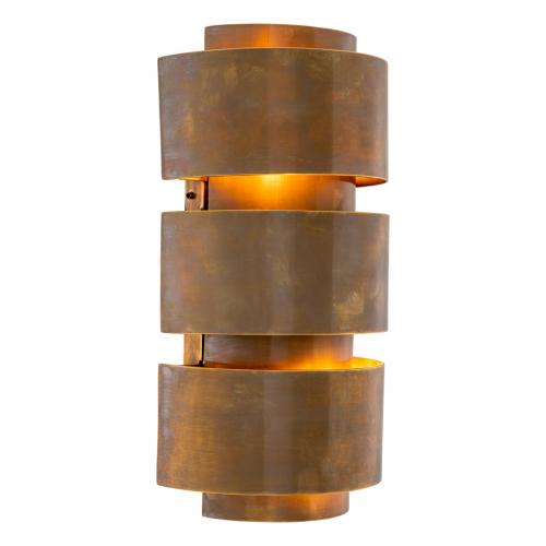 Luxury Vintage Brass Finish Sculptural Wall Lamp by Luxury Group International