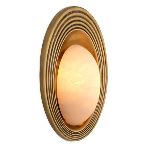 Luxury Vintage Brass Alabaster Wall Lamp for Elegant Interiors by Luxury Group International