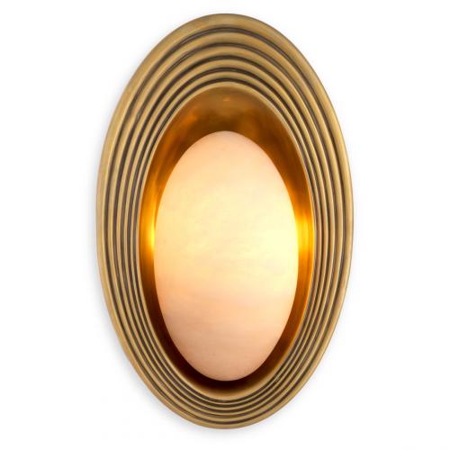 Lámpara de Pared de Alabastro de Latón Vintage de Lujo para Interiores Elegantes por Luxury Group International