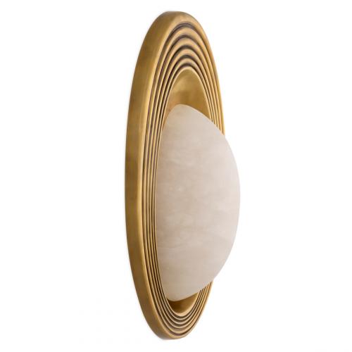 Lámpara de Pared de Alabastro de Latón Vintage de Lujo para Interiores Elegantes por Luxury Group International