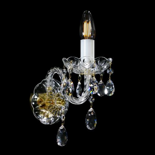 Luxury Crystal Candle Style Wall Sconce – Polished Finish