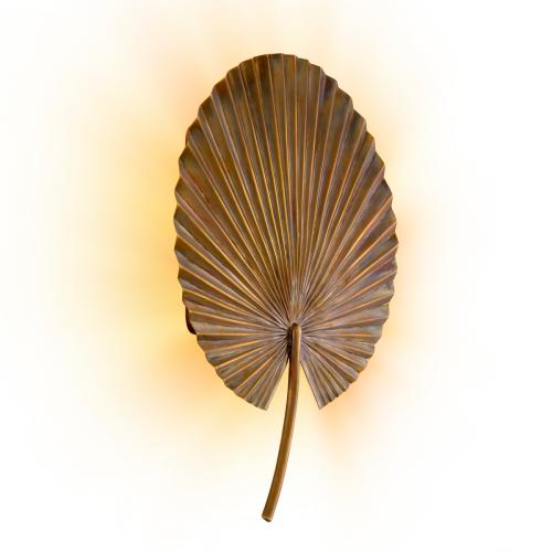 Luxury Vintage Brass Fan-Inspired Sculptural Wall Lamp by Luxury Group International