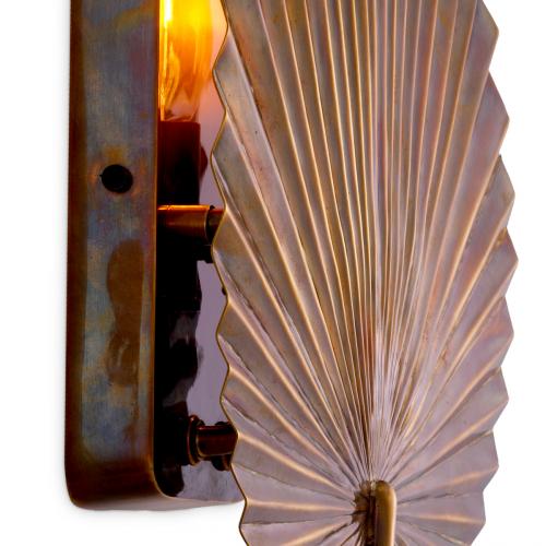 Applique Murale Sculpturale de Luxe Vintage Inspirée d'un Ventilateur en Laiton par Luxury Group International