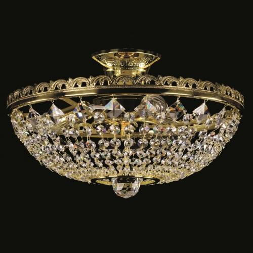 Luxury Classic Crystal Basket Chandelier in Polished Brass – 3 Lights by Luxury Group International