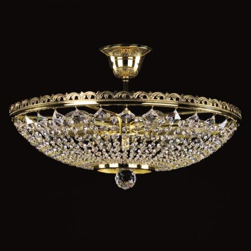 Luxury Crystal Bowl Chandelier with Polished Brass Finish – 6 Lights by Luxury Group International