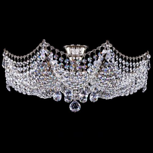 Luxury Crystal Bowl Chandelier in Polished Nickel – 8 Lights by Luxury Group International