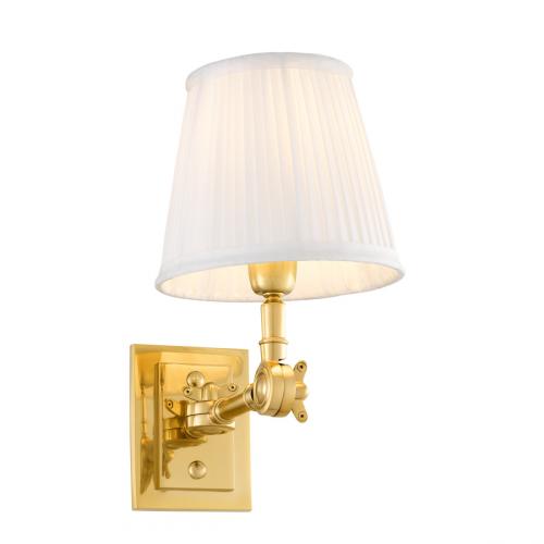 Luxury Gold Finish Adjustable Arm Wall Lamp with Shade by Luxury Group International