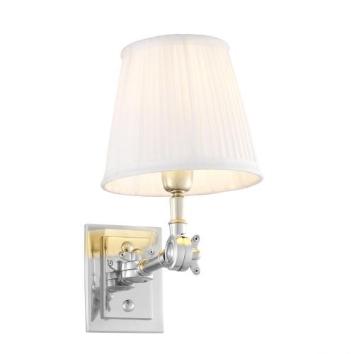 Luxury Nickel Finish Adjustable Arm Wall Lamp with Shade by Luxury Group International