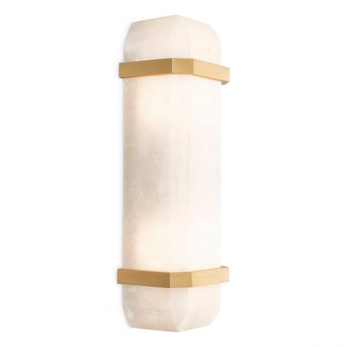 Luxury Antique Brass & Alabaster Wall Lamp – A Block of Ice Glow by Luxury Group International