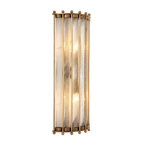Luxury Antique Brass & Handmade Clear Glass Wall Lamp by Luxury Group International