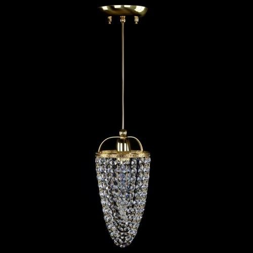Luxury Crystal Chandelier in Polished Brass with Crystal Accents