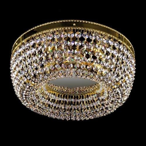 Luxury Crystal Basket Ceiling Chandelier with Elegant Metal Finish
