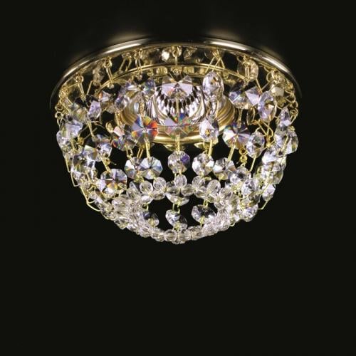 Luxury Compact Crystal Ceiling Chandelier with Antique Brass Finish