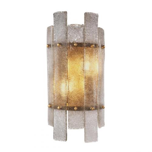 Luxury Antique Brass Hand Blown Glass Wall Lamp by Luxury Group International