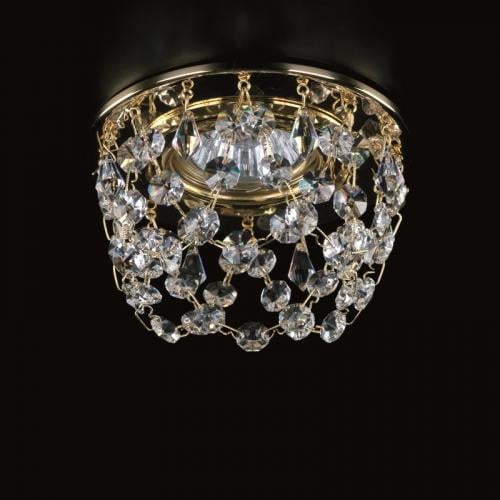 Luxury Crystal Drop Mini Chandelier with Polished Brass & Nickel Finish