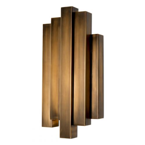Luxury Sculptural Brass Wall Lamp with Architectural Design by Luxury Group International