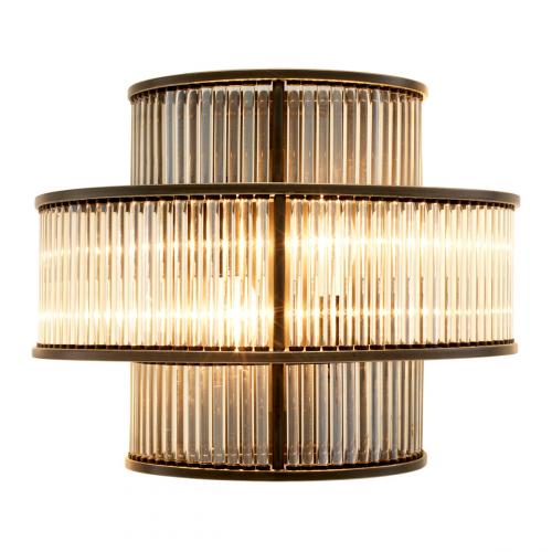 Luxury Art Deco Bronze Highlight Vintage Glass Wall Lamp by Luxury Group International