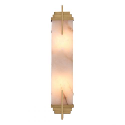 Luxury Vertical Alabaster Wall Lamp with Metal Finish by Luxury Group International