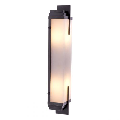 Luxury Vertical Alabaster Wall Lamp with Metal Finish by Luxury Group International