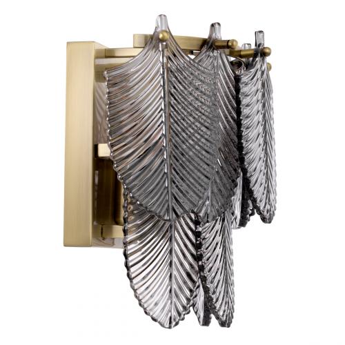 Lampe murale de luxe en verre fumé avec finition en laiton brossé par Luxury Group International