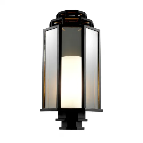 Luxury Black Finish Clear Glass Architectural Wall Lamp by Luxury Group International