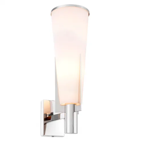 Luxury Mid-Century White Glass Wall Lamp in Brass or Nickel by Luxury Group International