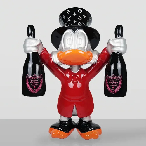 Luxury Duck Gentleman Decorative Sculpture with Bottles – 120cm by Luxury Group International