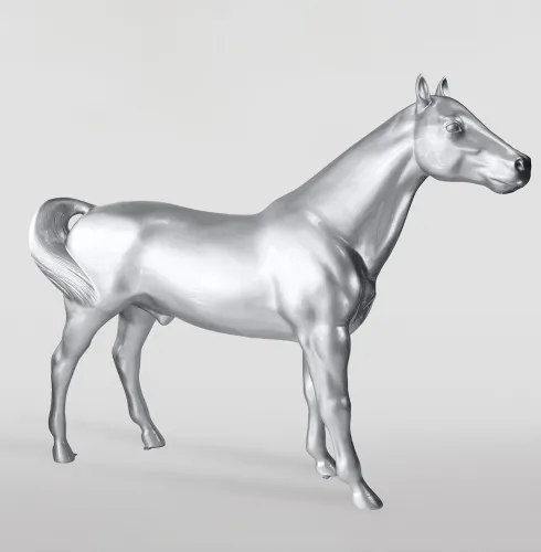 Luxuriöse lebensgroße metallische Pferde-Dekorskulptur – 200 cm