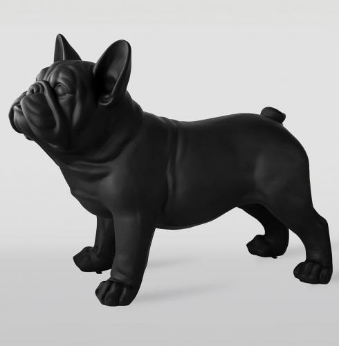 Luxury French Bulldog Standing Sculpture in Matte Black Finish – 160cm by Luxury Group International