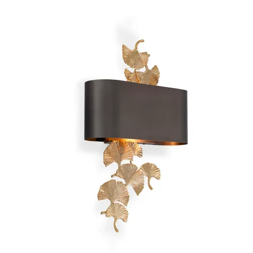 Luxury Gold Finish Wall Lamp with Bronze Shade Accent