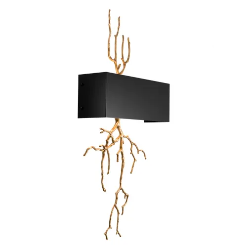 Luxury Antique Brass Wall Lamp with Black Rectangular Shade