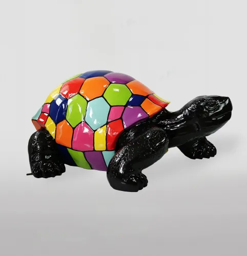 Luxury Multi-Color Walking Turtle Decorative Sculpture – 63cm by Luxury Group International