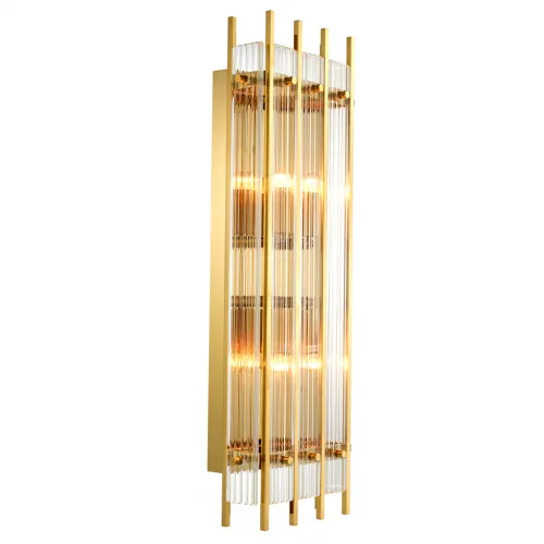 Luxury Gold Finish Linear Clear Glass Wall Lamp