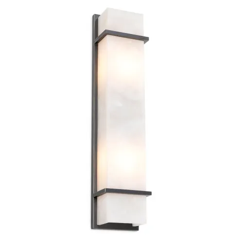 Luxury Alabaster Wall Lamp with Bronze Highlight Accents