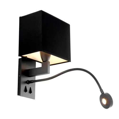 Luxury Bronze Finish Wall Lamp with Flexible LED Reading Light