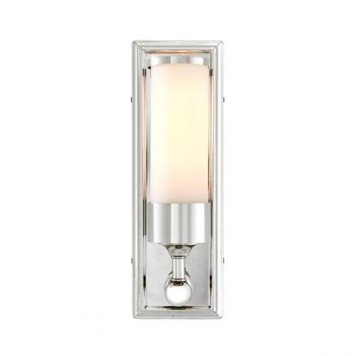 Luxury Frosted Glass Cylindrical Shade Wall Lamp with Rectangular Backplate