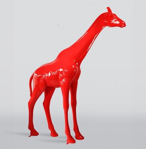 Luxuriöse Giraffe in Lebensgröße aus Fiberglas - 320cm