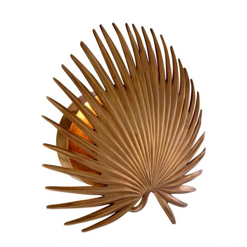 Lampe murale luxueuse en laiton à feuilles de palmier par Luxury Group International